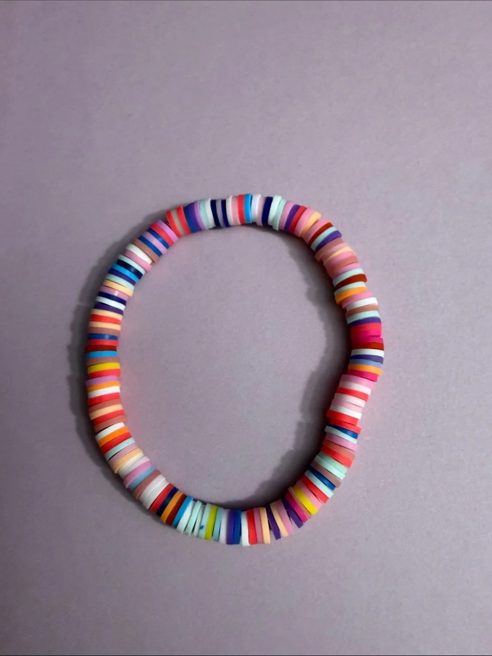 Kids Multicolor Beaded Stretch Bracelet - Colorful Silicone Discs